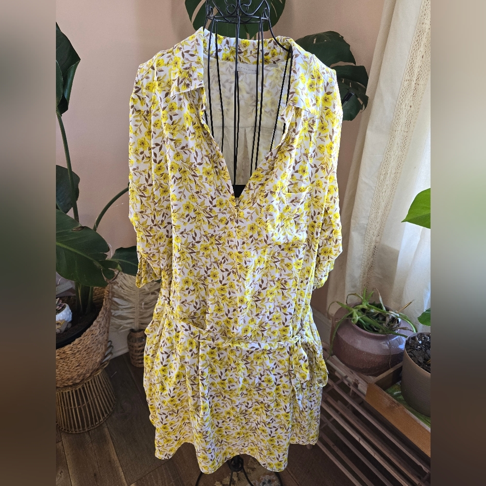 NY & Co. Yellow Floral Dress